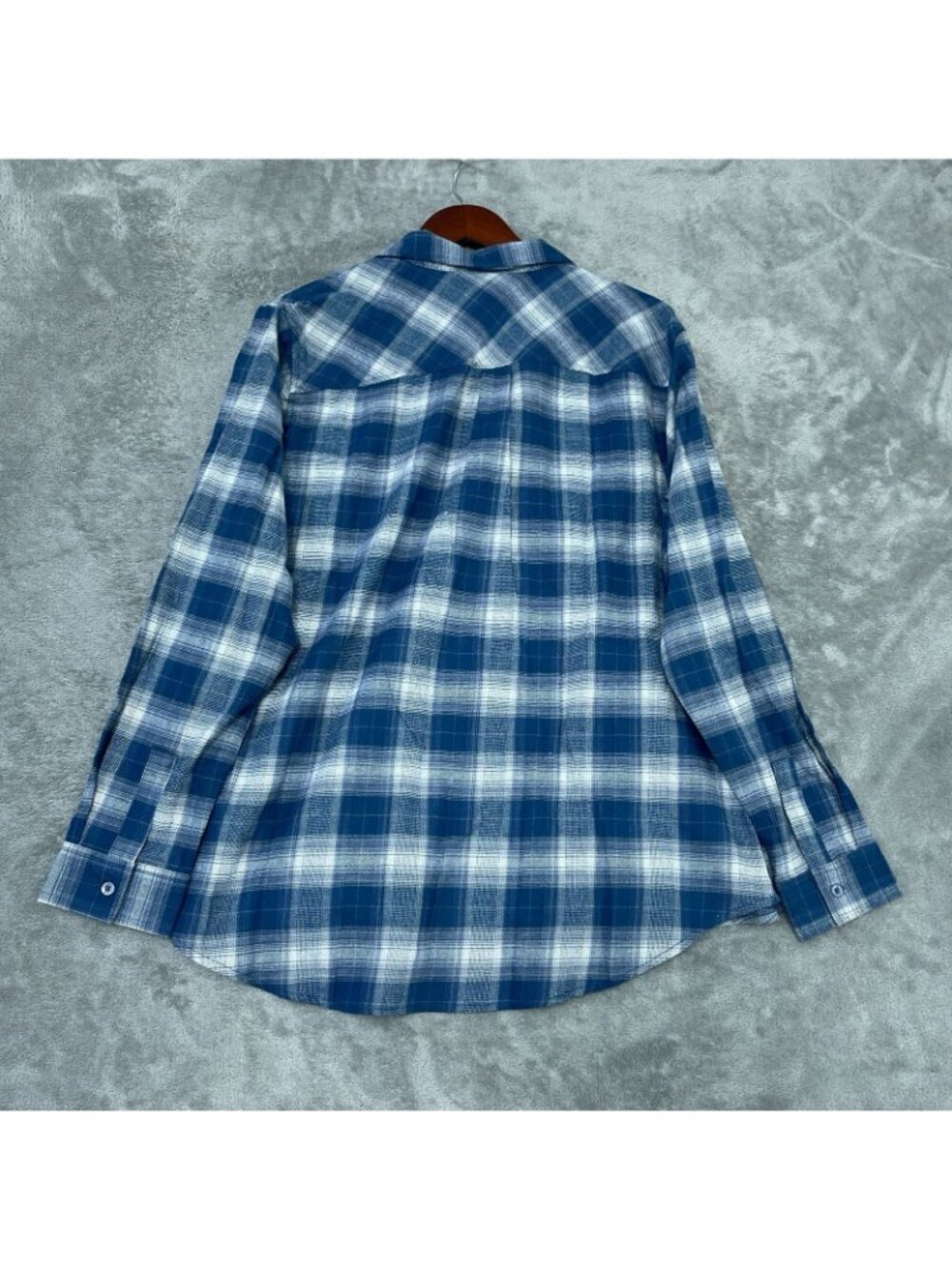 NWT Weatherproof Vintage Women's XL Blue Plaid Flannel Button-Up Shirt C0720 - Picture 4 of 12